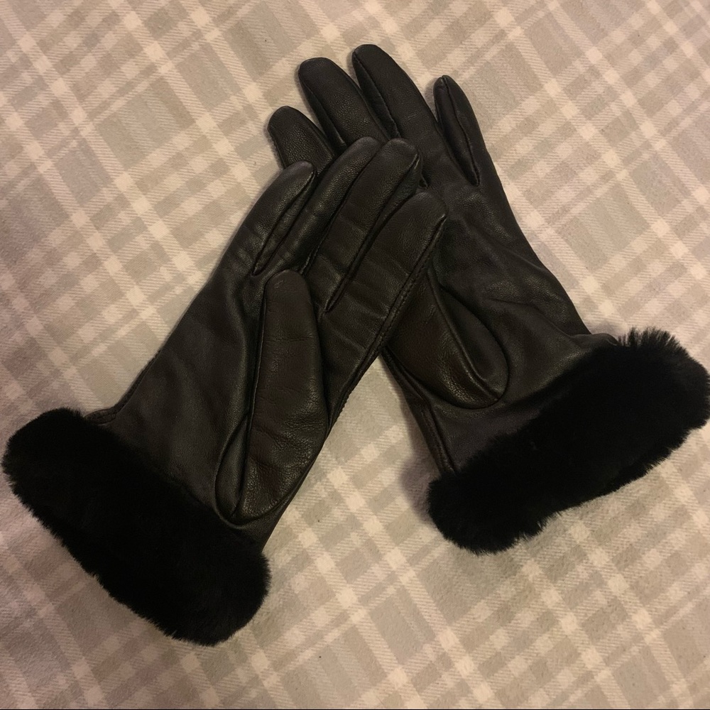UGG leather knit lined gloves Sherpa gloves